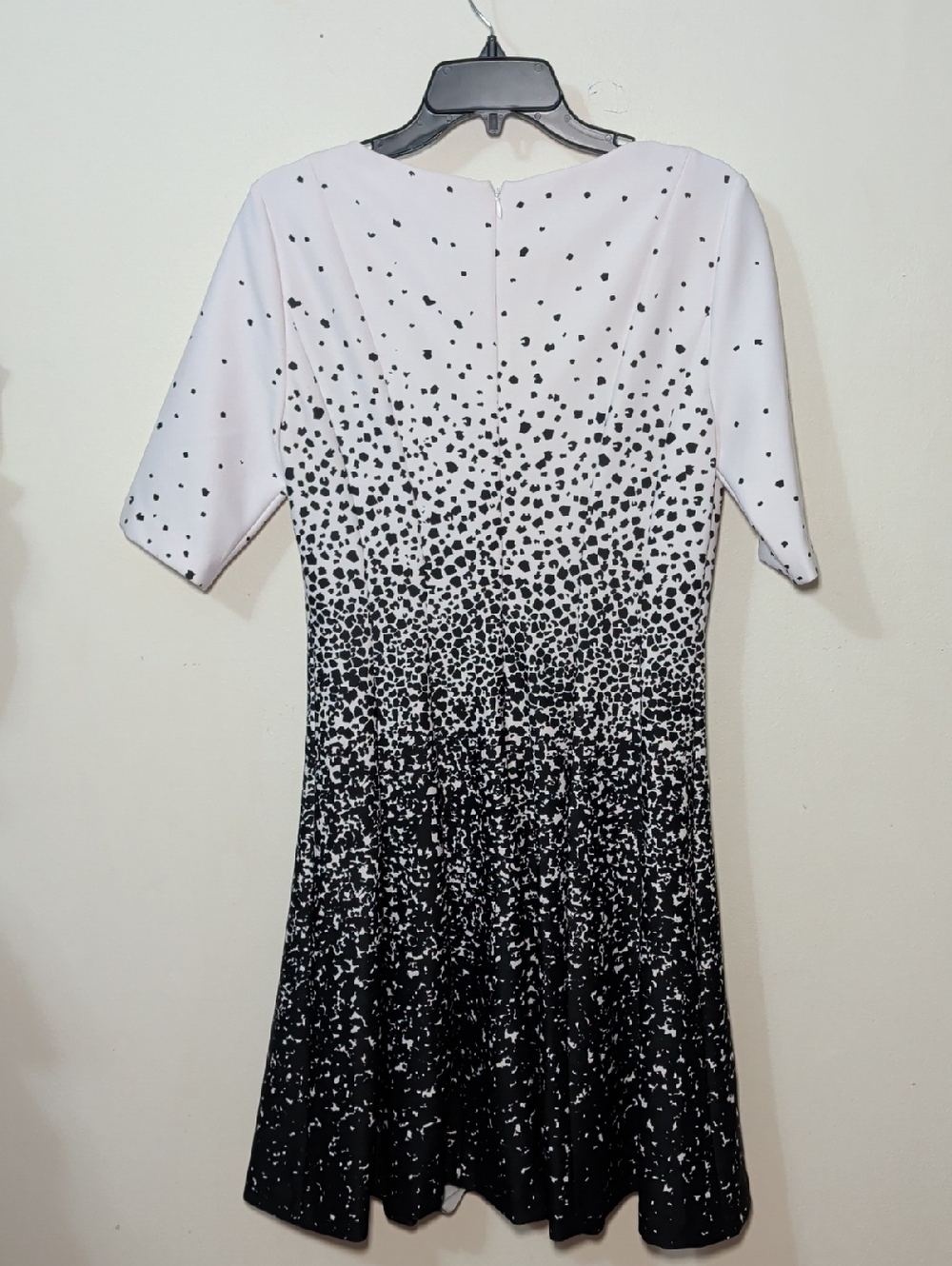 Tahari ASL Ombre Polka Dot A-Line Dress Black White Corpcore Women's Size 8 - Picture 5 of 5